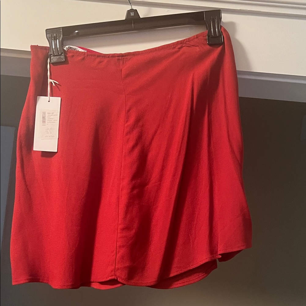 Reformation Vibrant Rust Mini Skirt